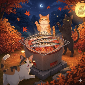 秋刀魚と三匹の猫 by KakuniManju