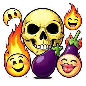 Totenkopf Kussmund Flammenwerfer Aubergine