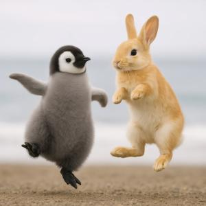 企鹅兔子跳跳舞