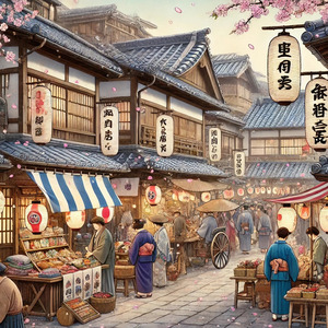 賑わいの街角にて