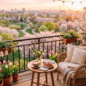 Tulips by the Railing