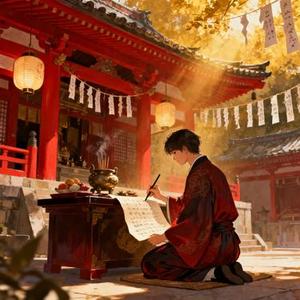神前落笔