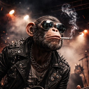 ストレートネックのチンパンジー