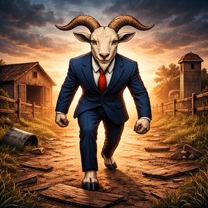 ヤギには前から近づくな