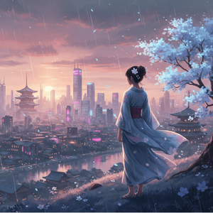 桜の涙、雨の音