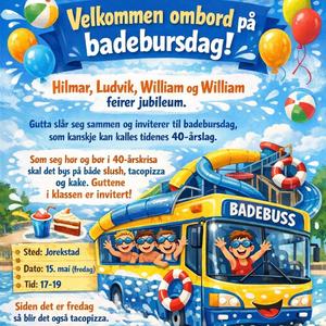 Badebursdag (gutta feirer 10 år)