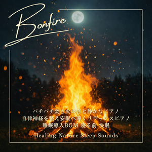 川辺の焚き火キャンプ -水音と炎に包まれる睡眠用自然音-
