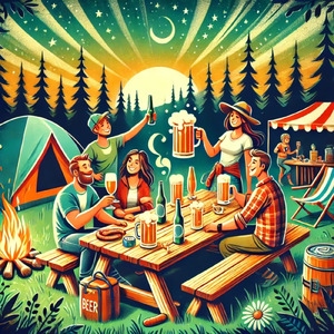 キャンプでビール
