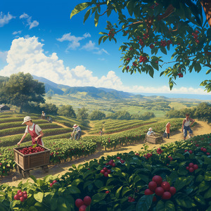 ハワイアンカフェでコーヒーを