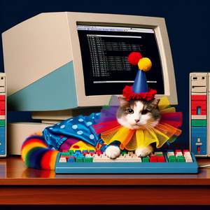Cat In A Clown Costume