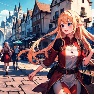 城下町の人ごみをかき分けて走る（民族、ケルト、ファンタジー、ハイテンポ）