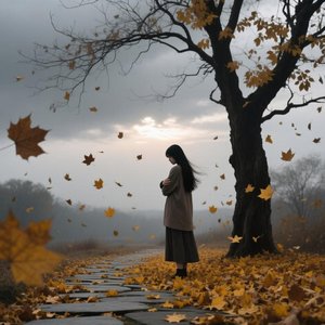 落叶如心事飘零无依