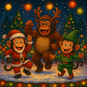 サル・ゴリラ・チンパンジー 令和 (クリスマス Ver)