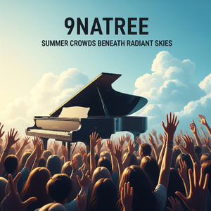 Summer crowds unite beneath radiant skies