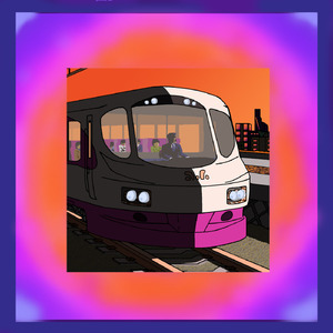 夕暮れ列車が走る