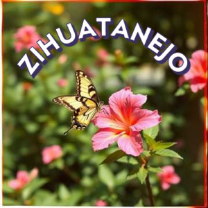 五月晴れ、ツツジの花と、あげは蝶