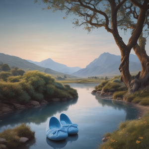 Les chaussons bleu de nano