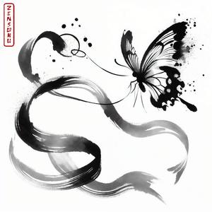 Butterfly Dances With Silk Ribbon