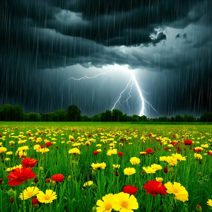 Rain on flower