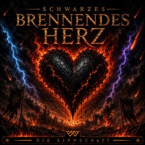 Schwarzes brennendes Herz