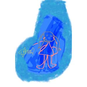 蓝色袜子与鱼