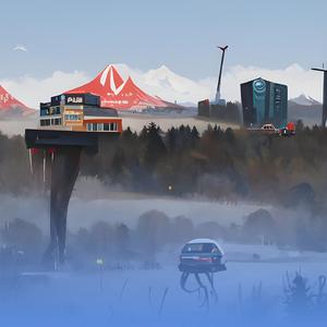 小さな窓の外の夜景