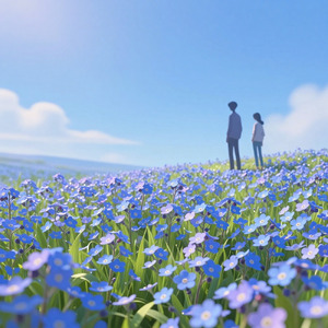 勿忘草色の風の中で