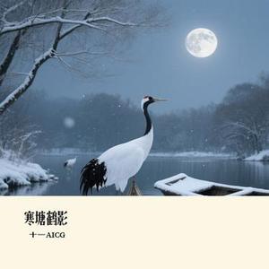 寒塘鹤影