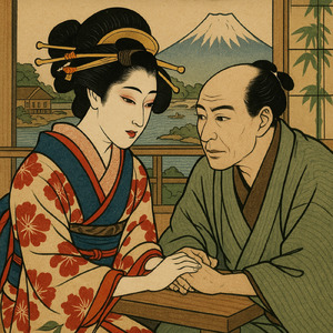 光を見送る背中