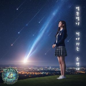 별똥별이 떨어지는 순간에