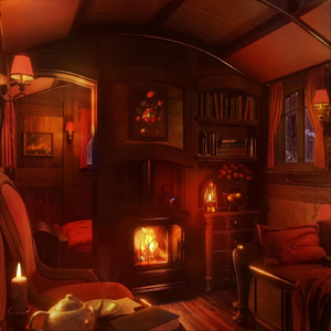 Rain, Thunder and Fireplace (Rustic Caravan Ambience)