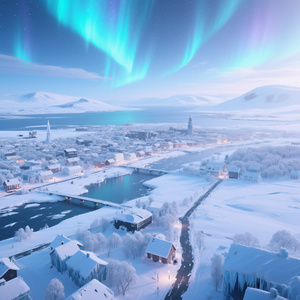 Reykjavik Frozen Aurora