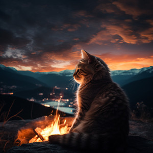 Tabby's Tranquil Firelight