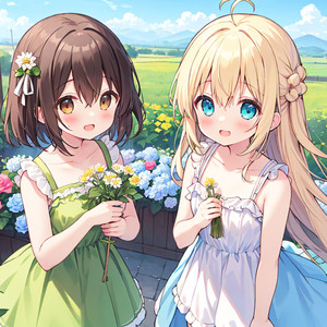 フラワーガールとお花畑