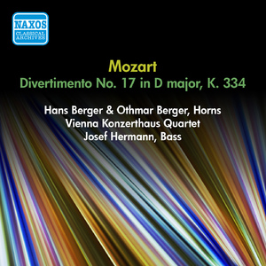Divertimento No. 17 in D Major, K. 334:III. Menuetto