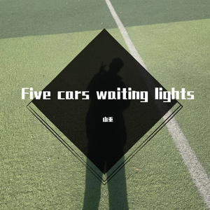 Five cars waiting lights