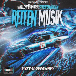 Wellenförmiger Streifenwagen Reiten Musik