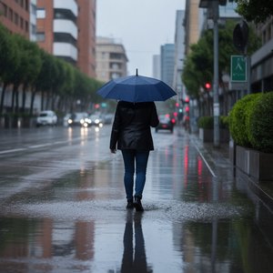 Deep Night Rainfall Inside City Lights