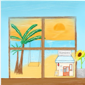 浪花偷吻的黄昏海岸线