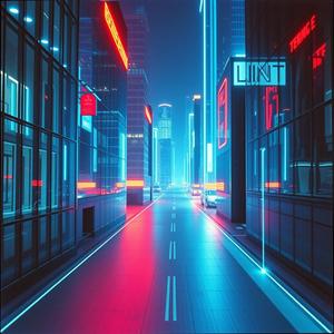 Neon Mirage in the Rain