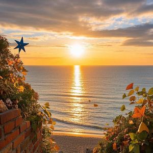 橘色的黄昏衬托初秋的心动