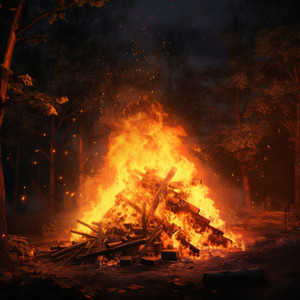 Forest Night by the Campfire