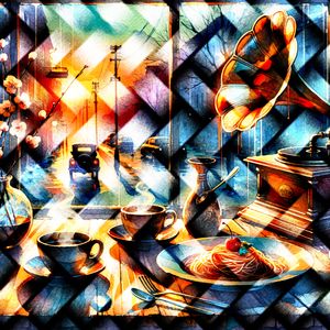 table for two under lofi skies