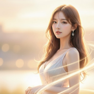 全身光に包まれている魅力的な私