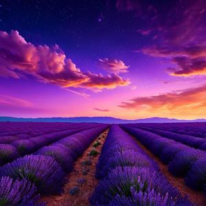 Lavender Fields Calm Night