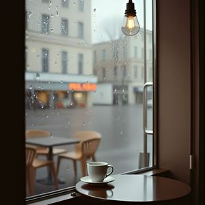下雨天咖啡店
