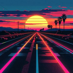 落日在霓虹大道