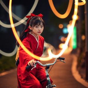 紅いリボン揺らして