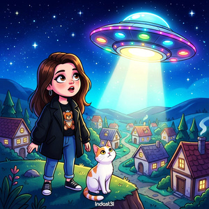 Садится над деревней Нло