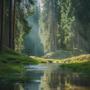 얼룩진 바위에 기대어
